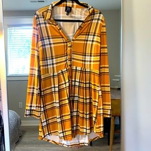 Yellow and Black Plaid Dress/Tunic